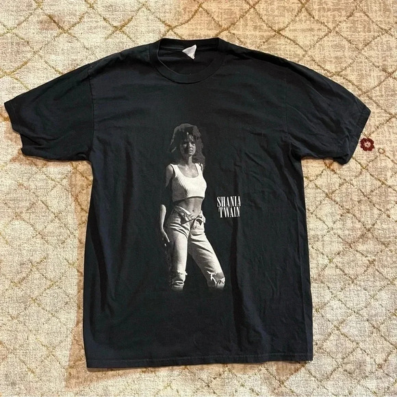 Shania Twain Shirt Vintage Size Medium Black - Picture 1 of 7